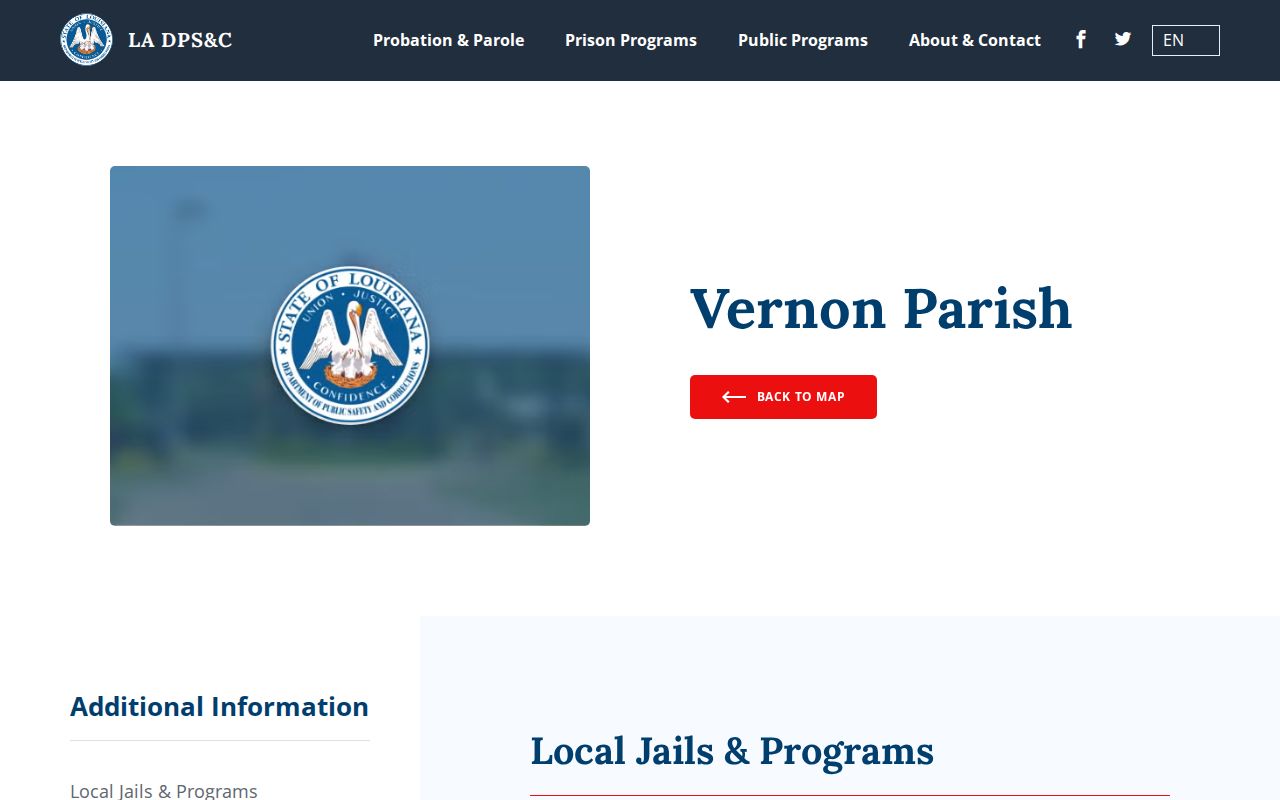 Vernon Parish jail, sheriff, and district attorney contacts for warrant records questions