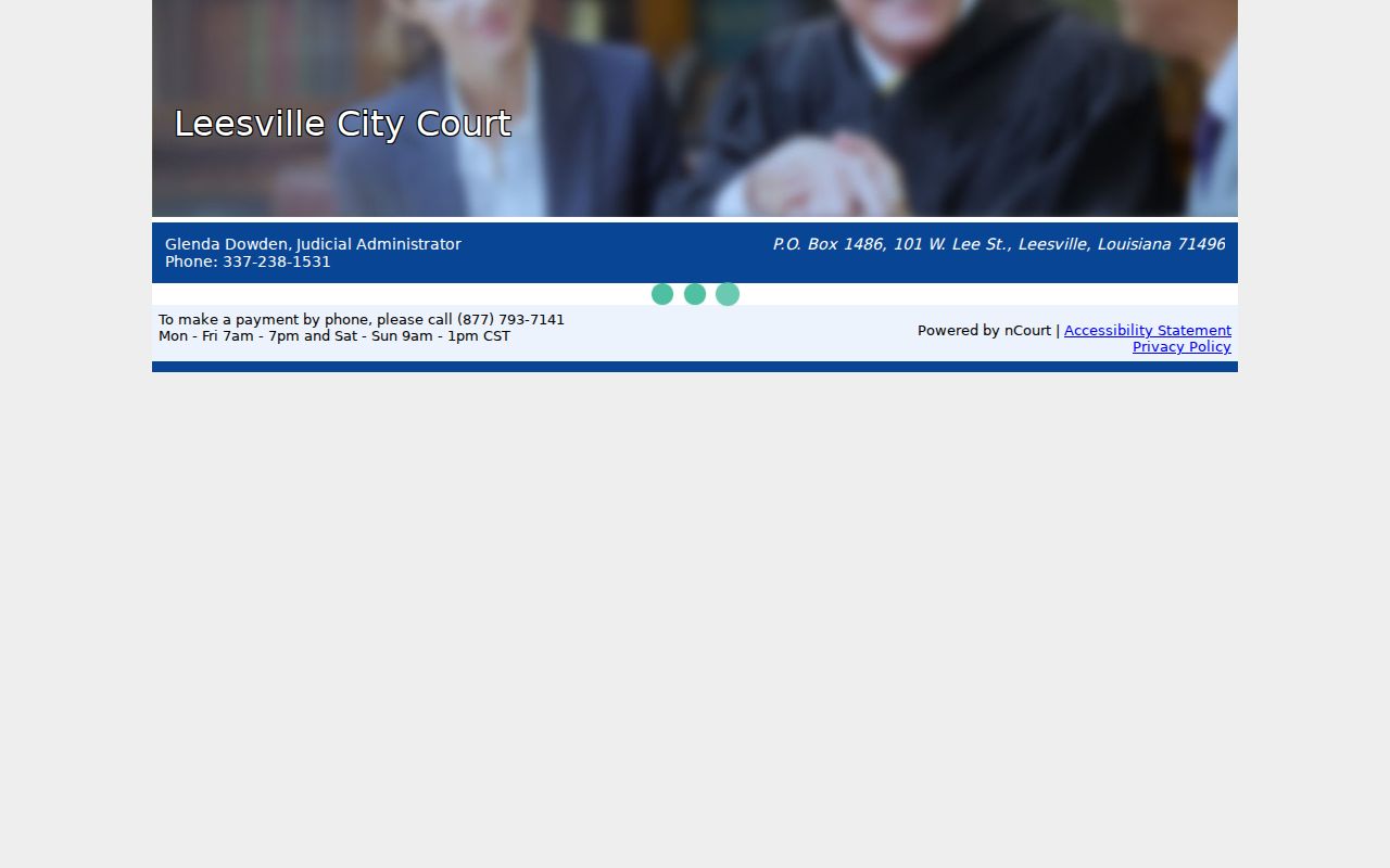 Vernon Parish city court ticket payment page that is not a municipal warrant search